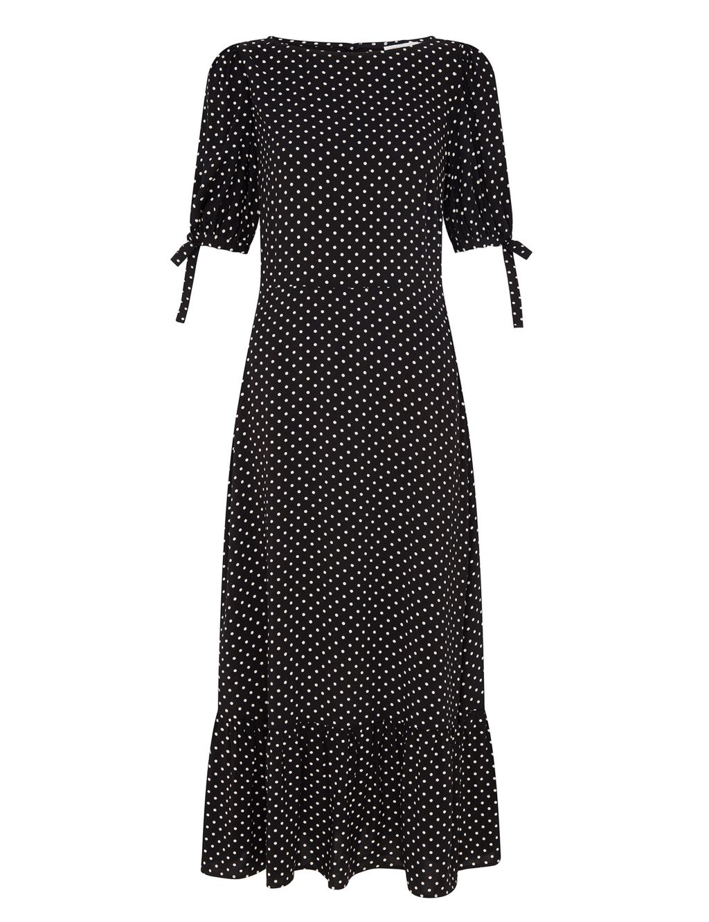 Polka Dot Tie Sleeve Midi Tea Dress image 2