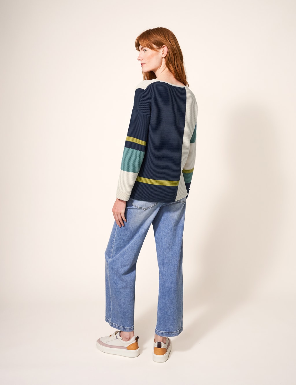 Organic Cotton Colour Block Ribbed Jumper image 5