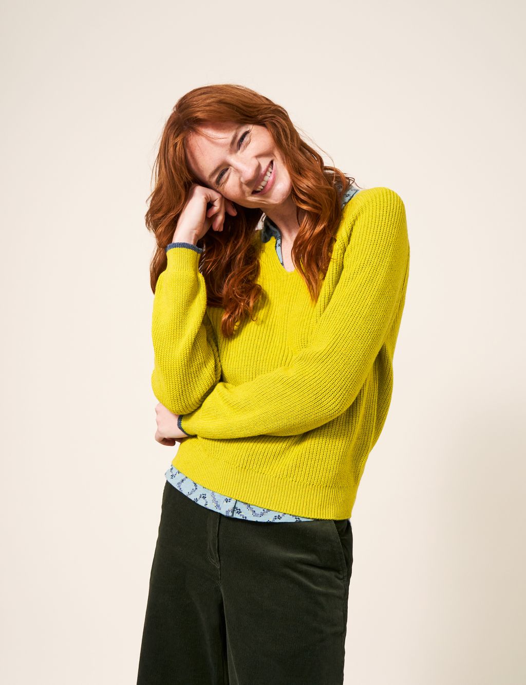 Wool Rich Ribbed Notch Neck Jumper image 3