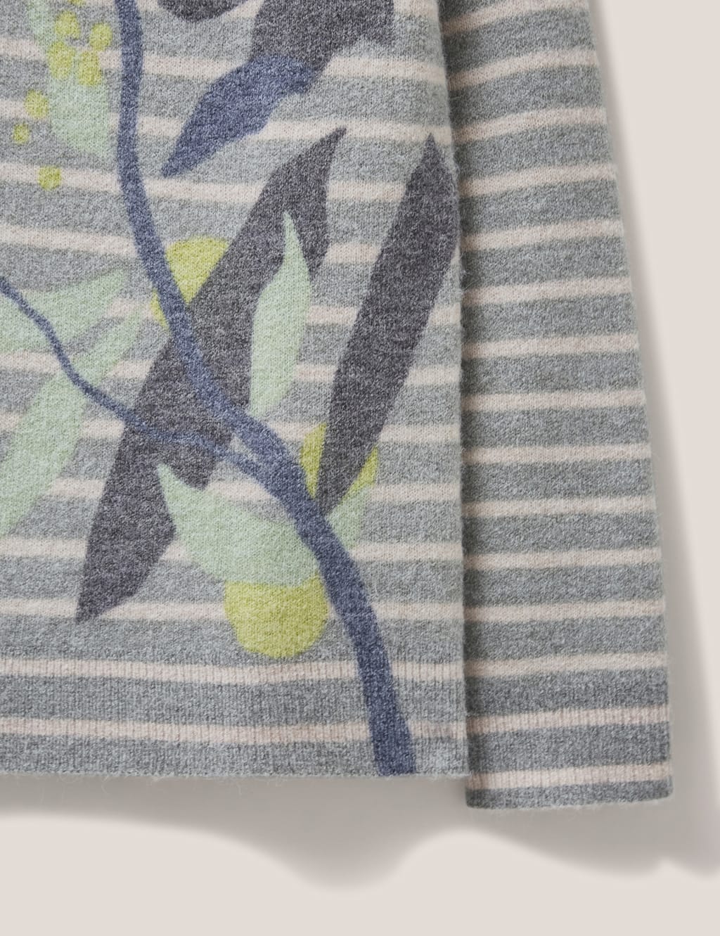 Wool Blend Striped Gathered Shoulder Jumper image 2