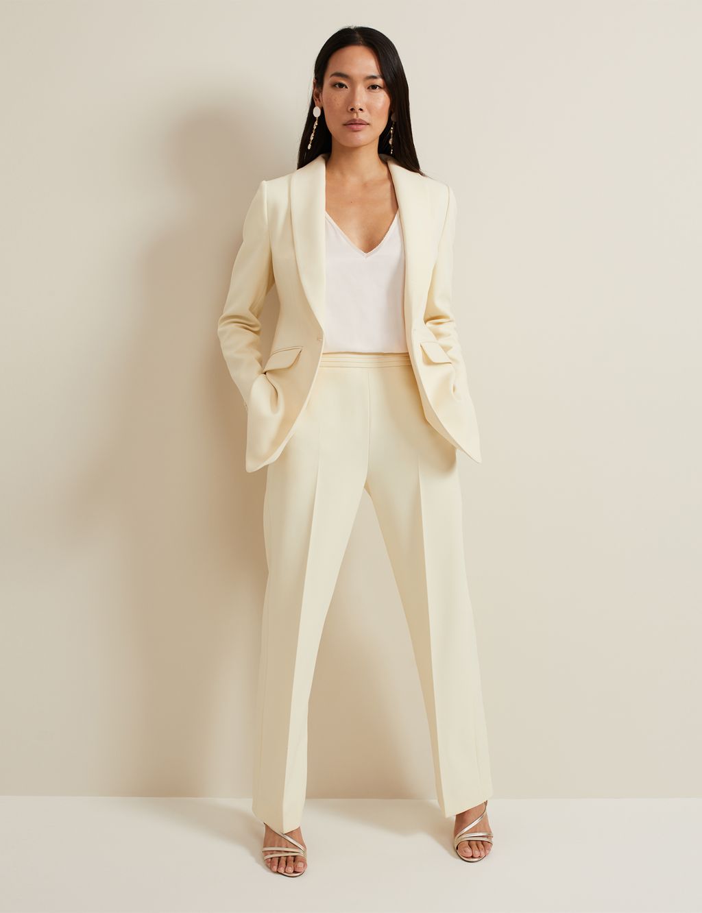 Pleat Front Tapered Trousers