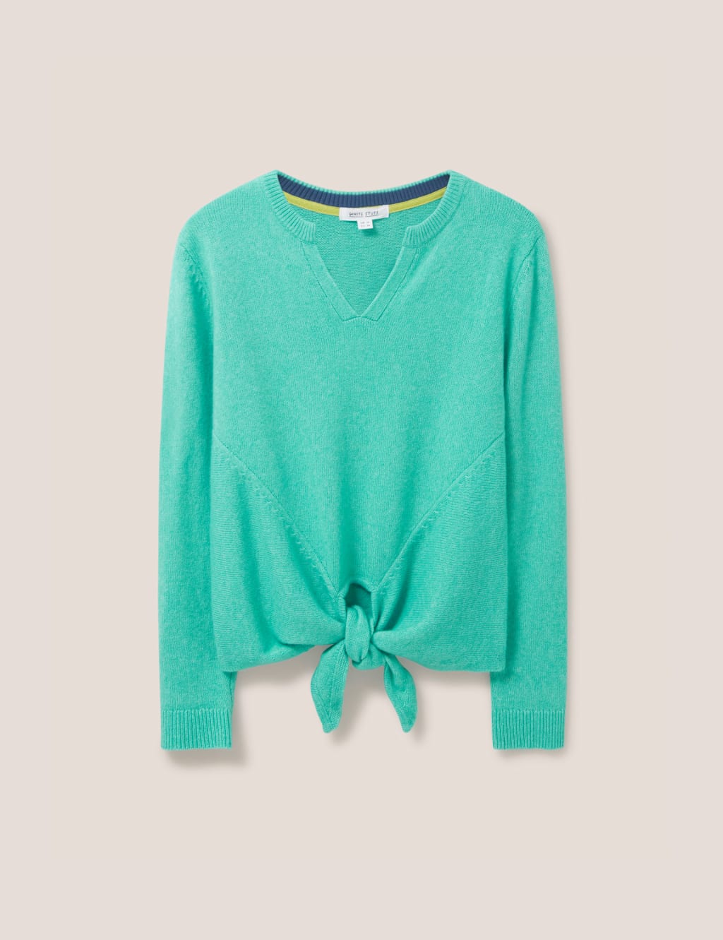 Cotton Blend Notch Neck Jumper with Wool image 2