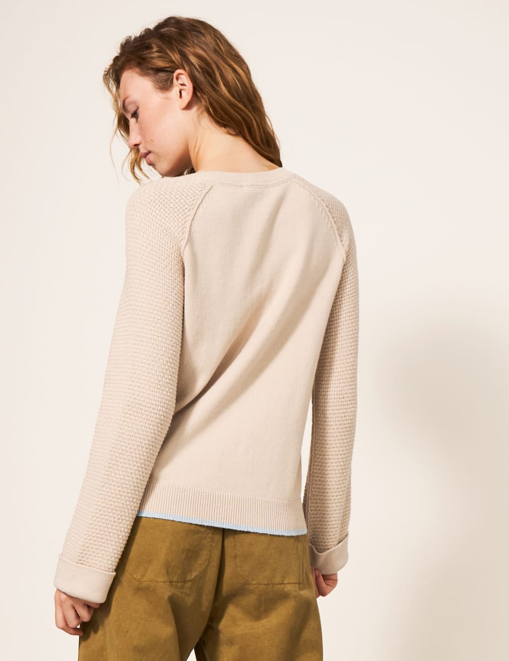 Cotton Rich Textured Crew Neck Jumper image 4