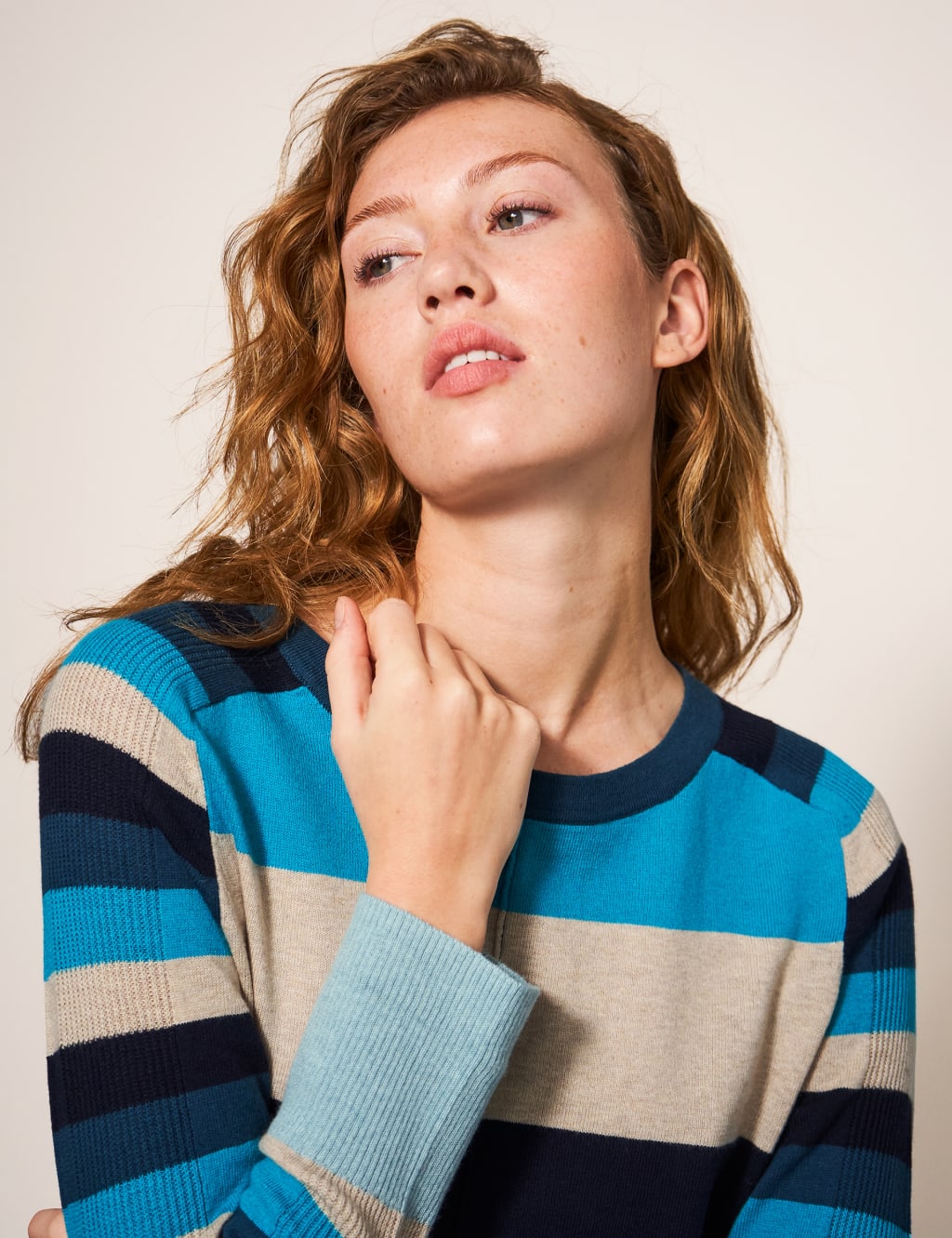 Cotton With Merino Wool Colour Block Jumper image 4