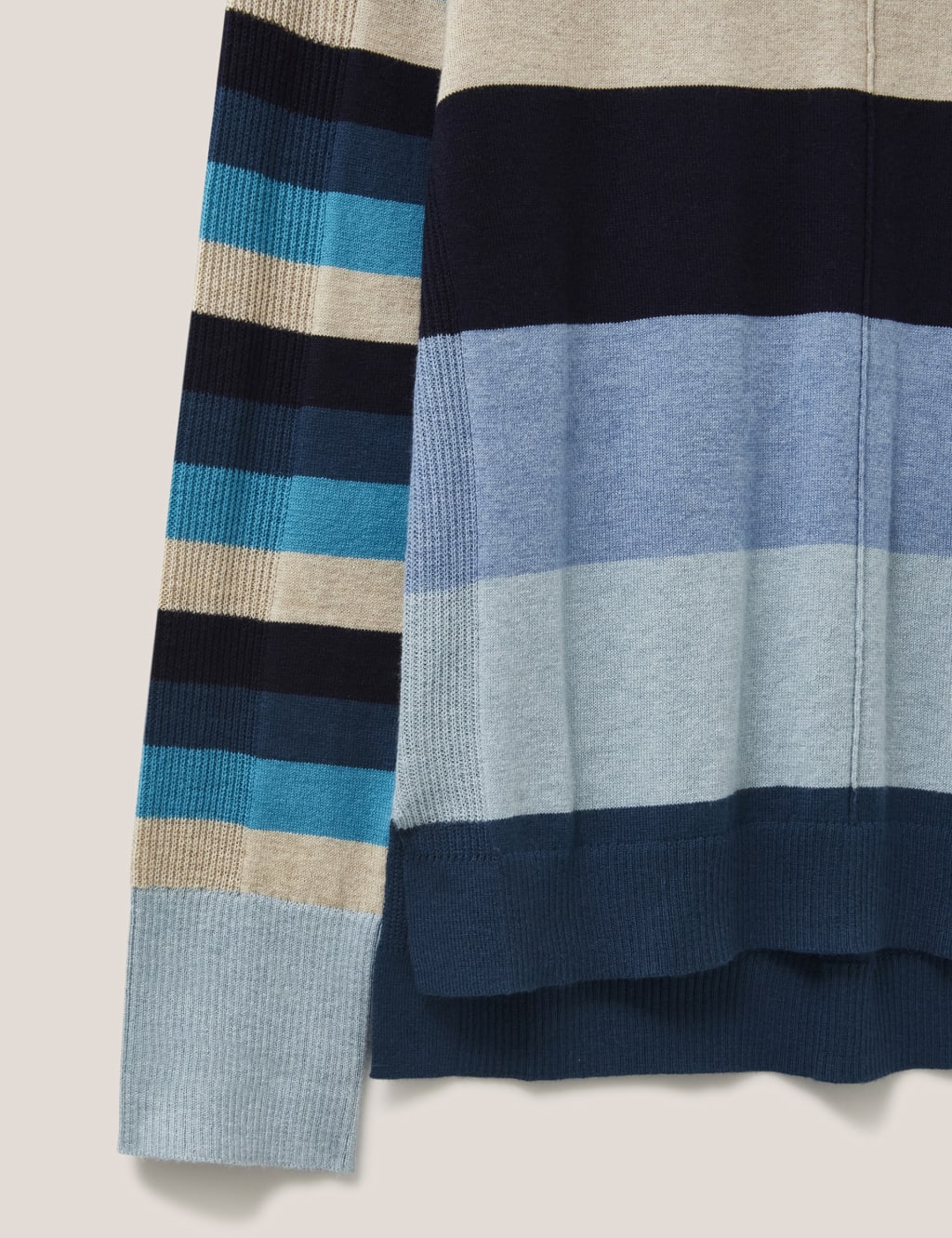 Cotton With Merino Wool Colour Block Jumper image 6