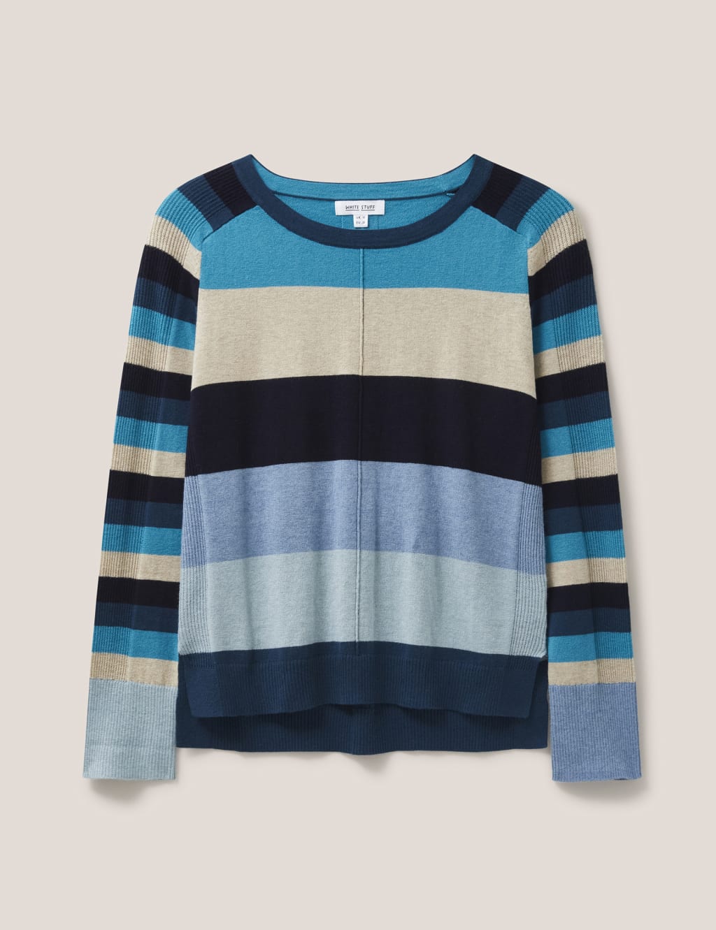 Cotton With Merino Wool Colour Block Jumper image 2