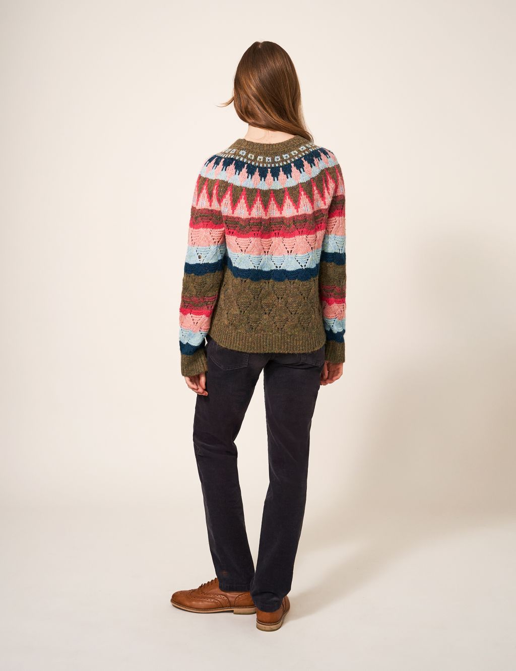 Patterned Pointelle Jumper with Wool image 5