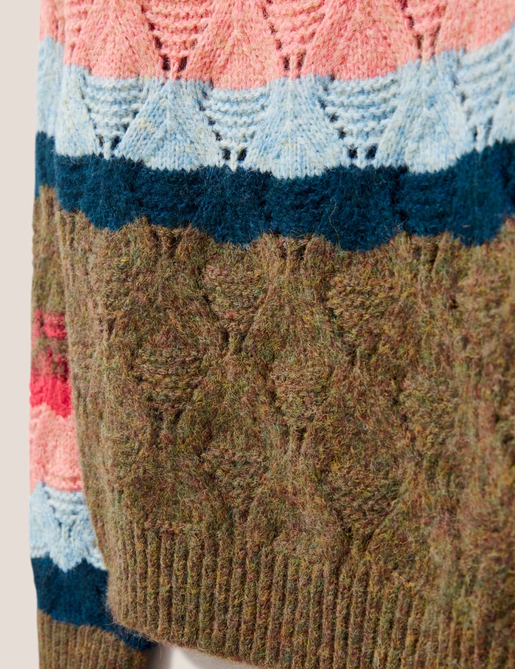 Patterned Pointelle Jumper with Wool image 6