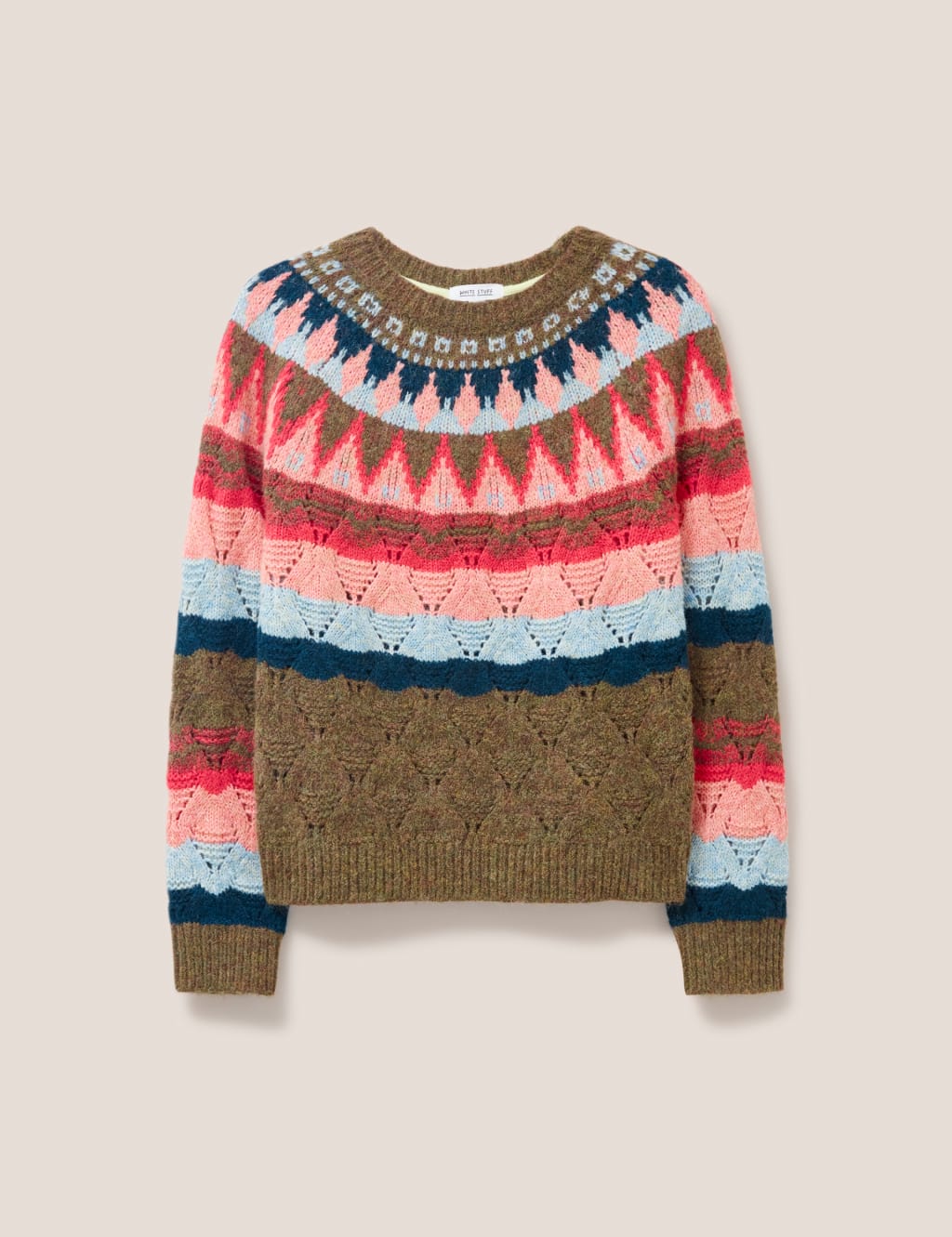 Patterned Pointelle Jumper with Wool image 2