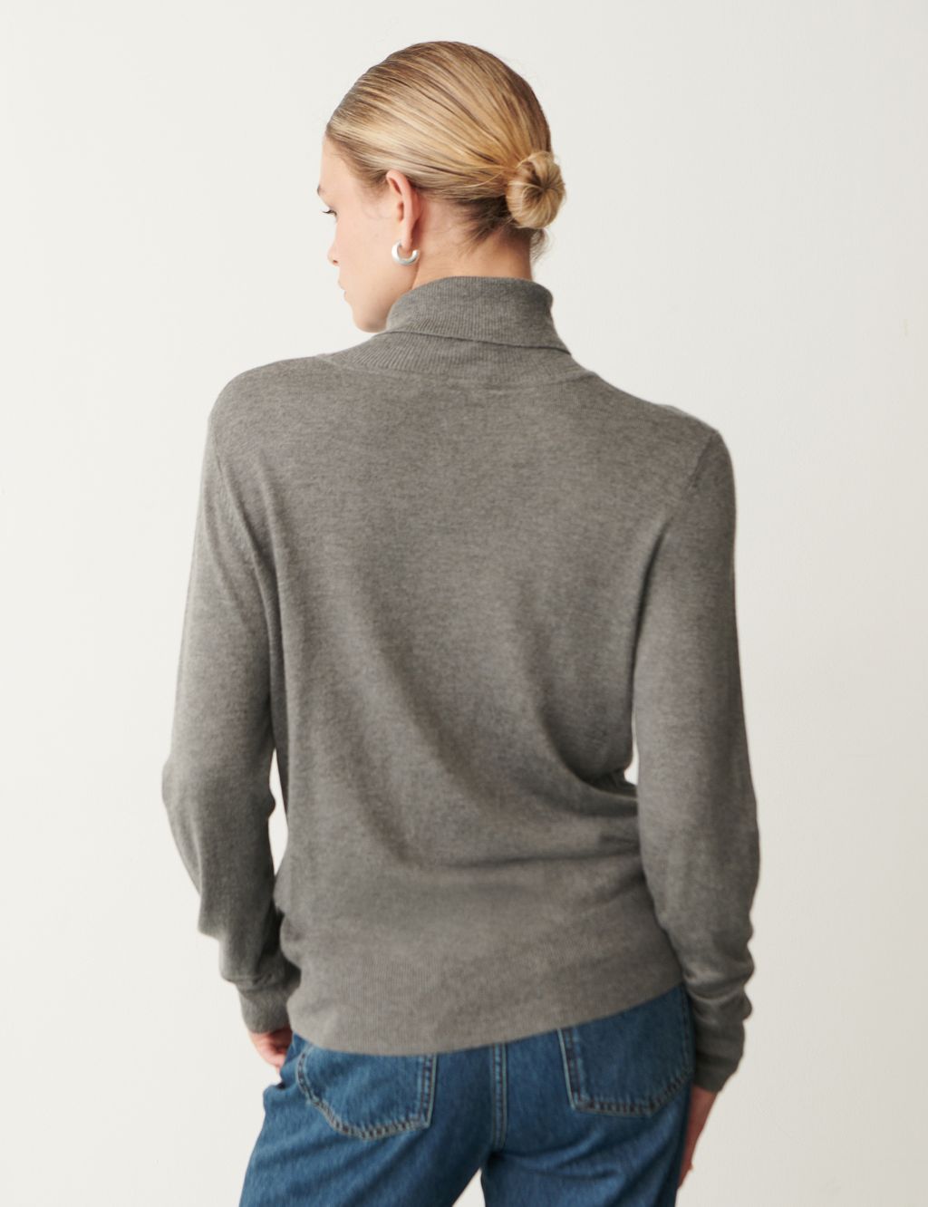 Rayon Blend Roll Neck Relaxed Jumper image 3