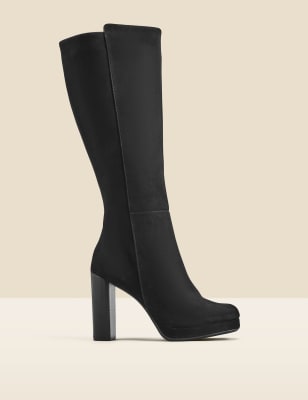 Platform Block Heel Knee High Boots | SOSANDAR | M&S