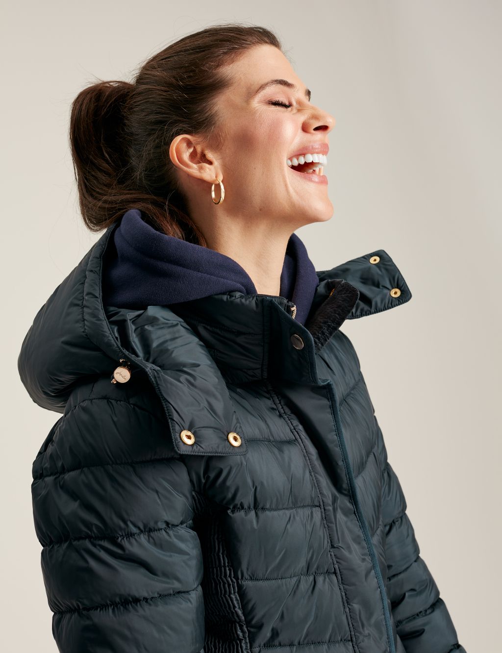 Quilted Padded Hooded Longline Puffer Coat image 6