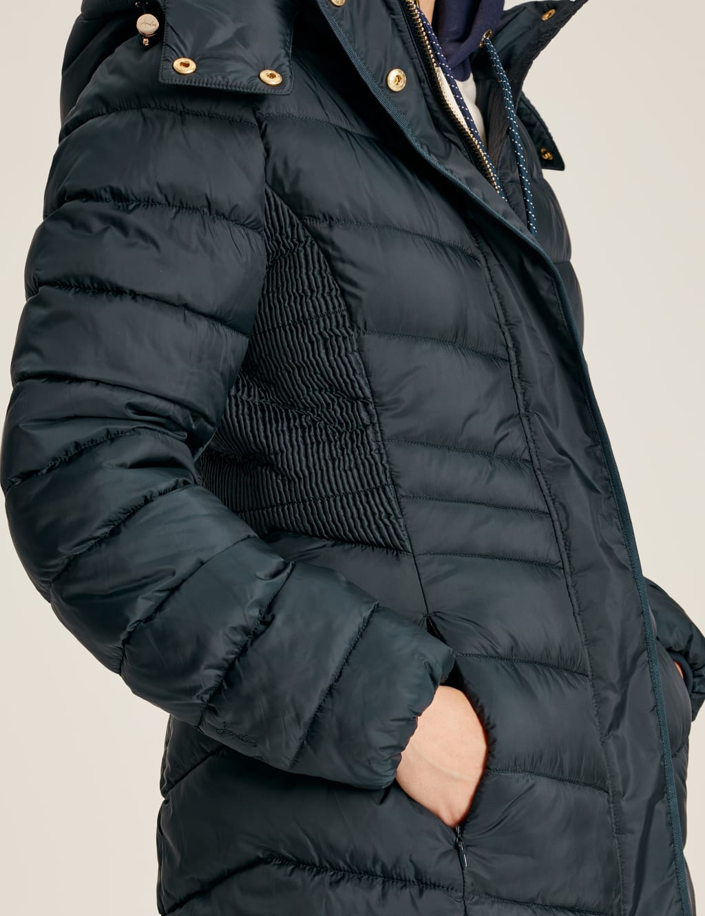 Quilted Padded Hooded Longline Puffer Coat image 7