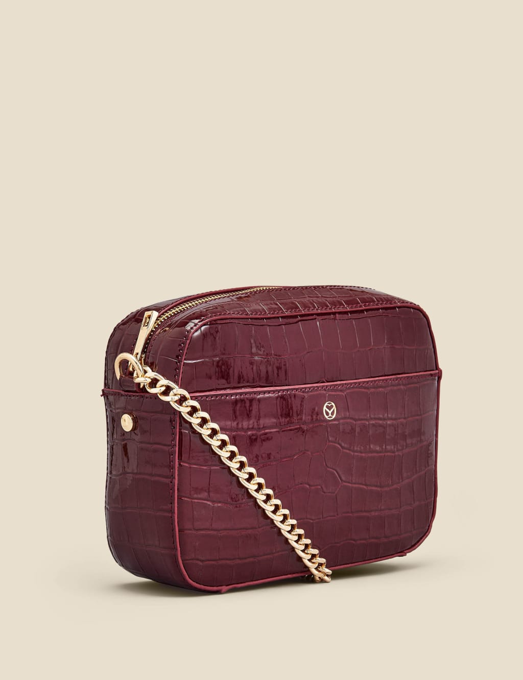 Croc Effect Chain Strap Cross Body Bag image 3