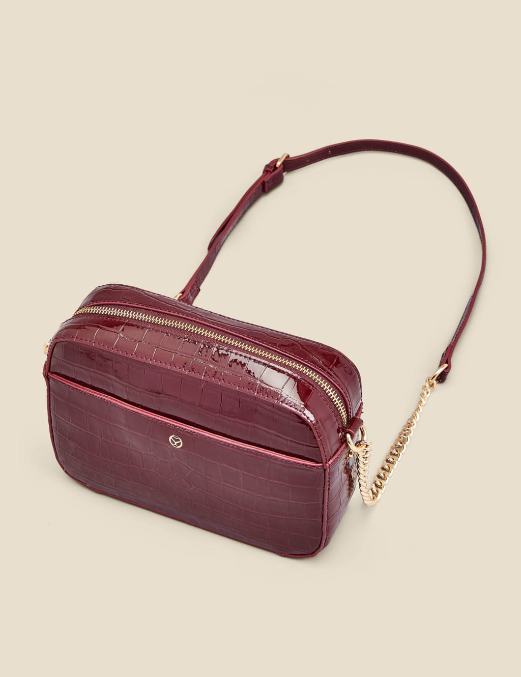 Croc Effect Chain Strap Cross Body Bag image 4