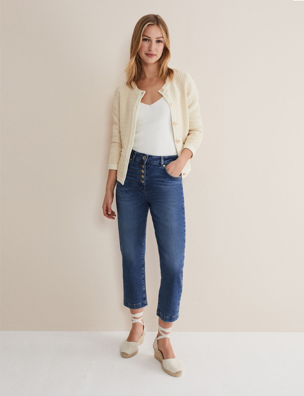 Pure Cotton Textured Cropped Jacket image 4