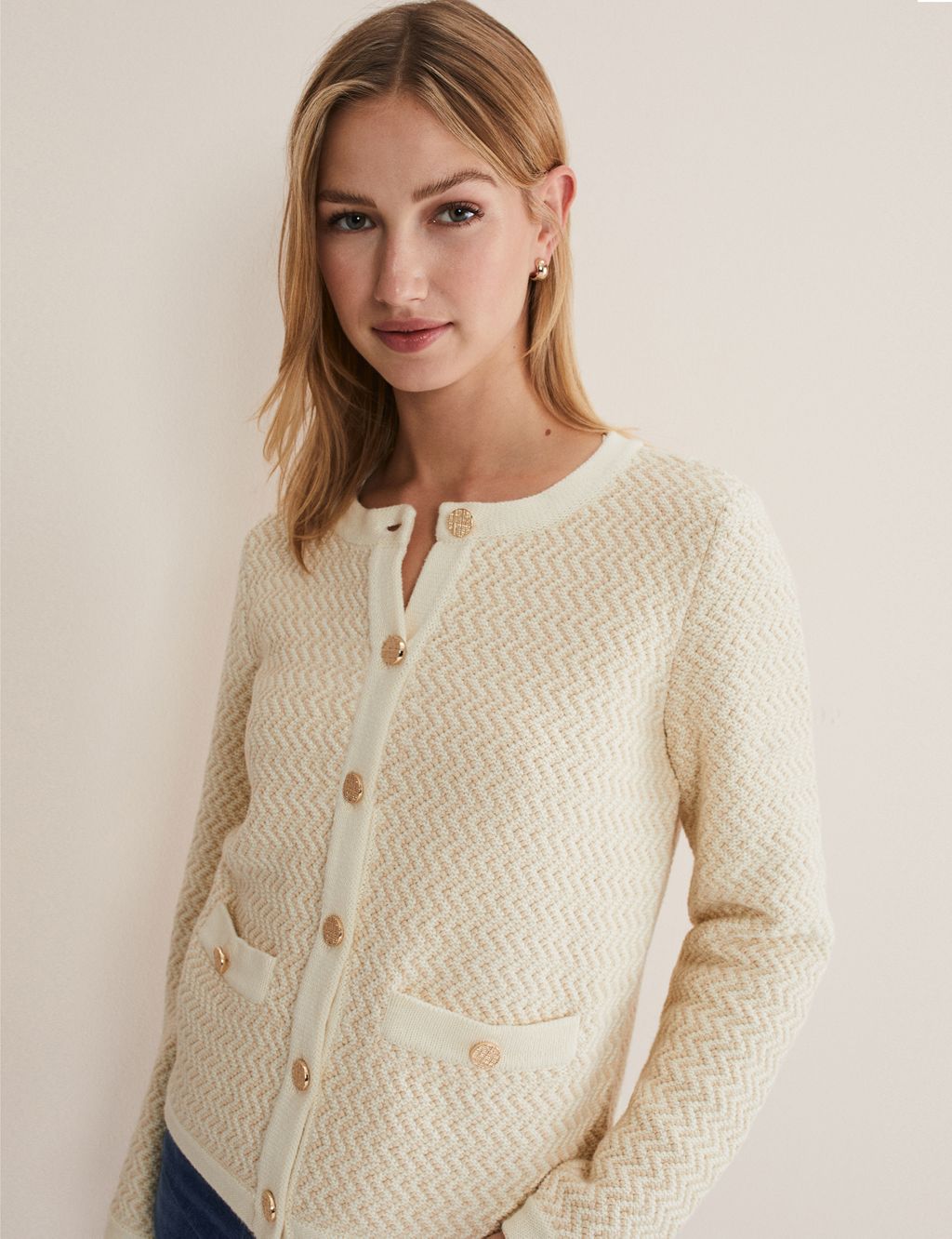 Pure Cotton Textured Cropped Jacket image 5