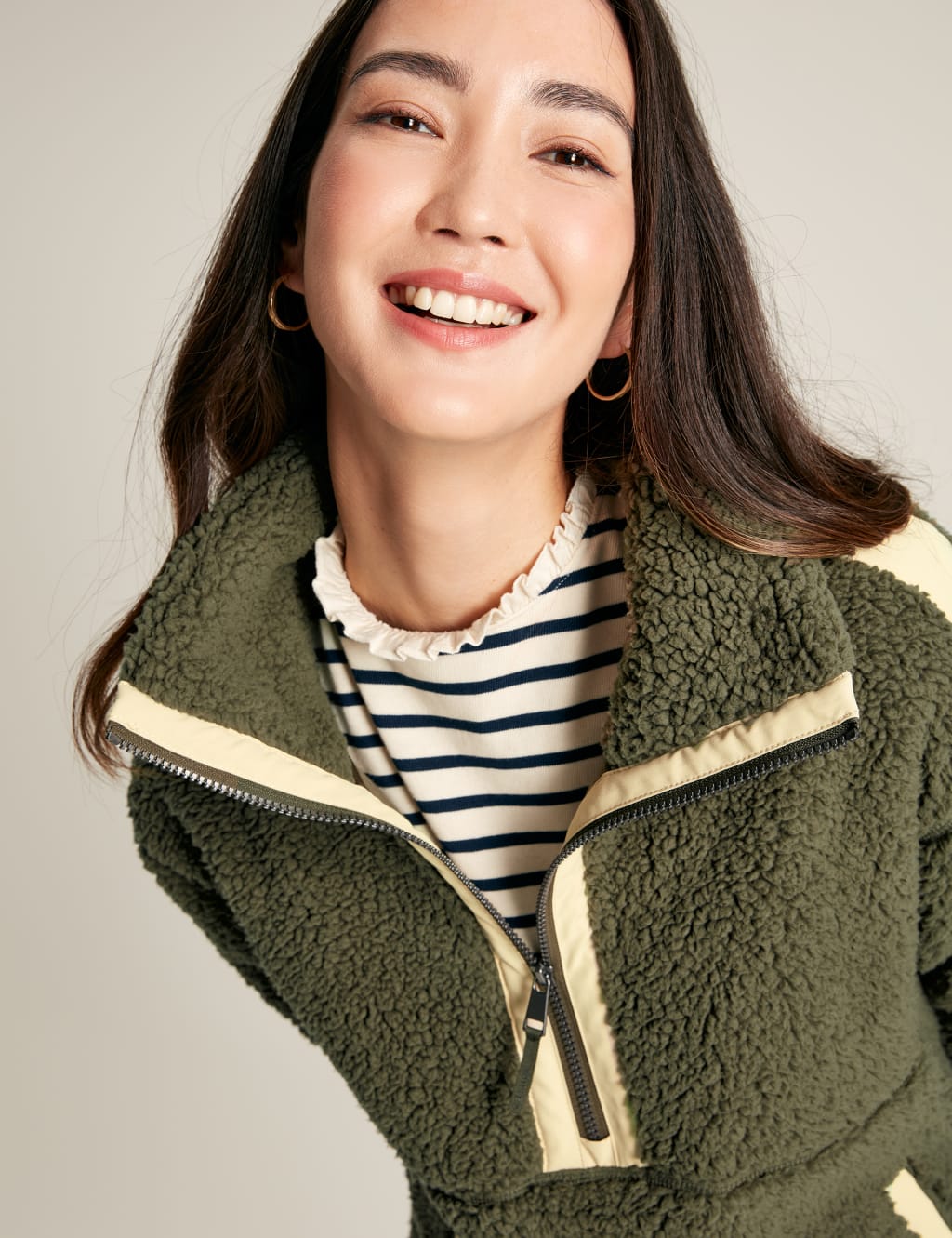 Borg Funnel Neck Half Zip Sweatshirt image 6
