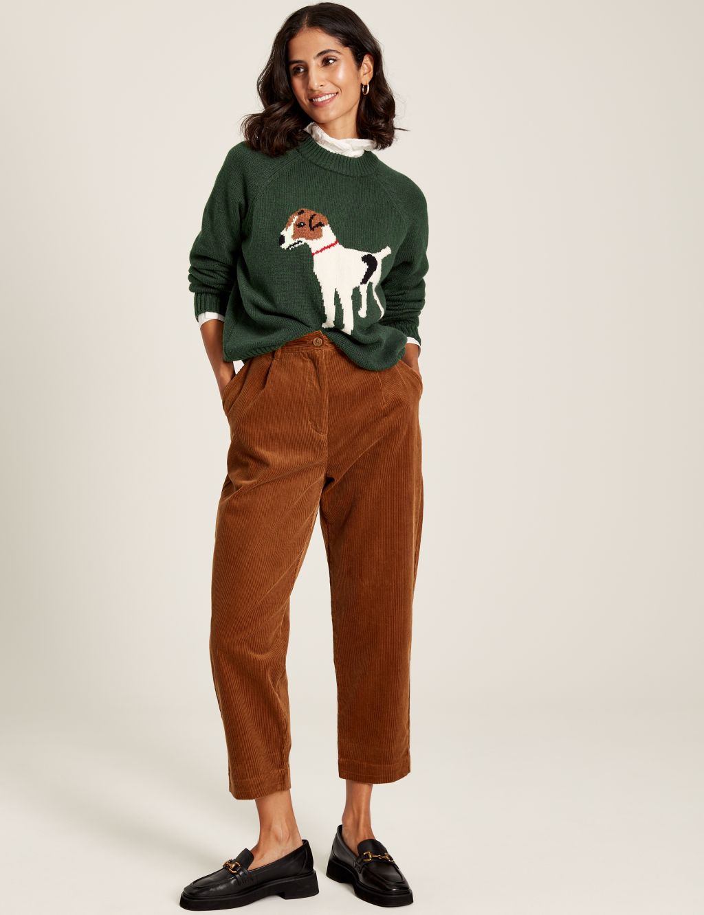 Cotton Rich Dog Crew Neck Jumper with Wool image 5