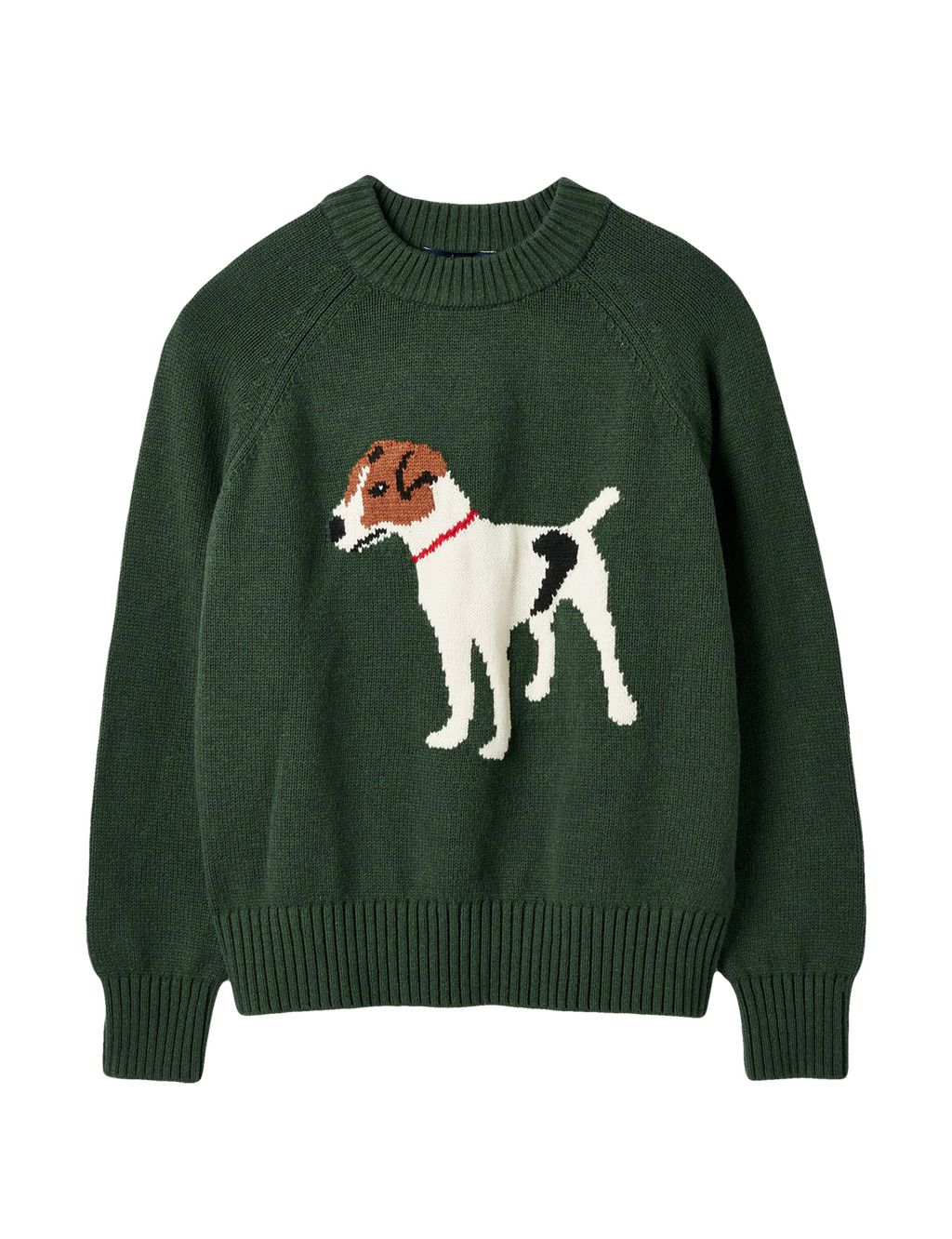 Cotton Rich Dog Crew Neck Jumper with Wool image 2