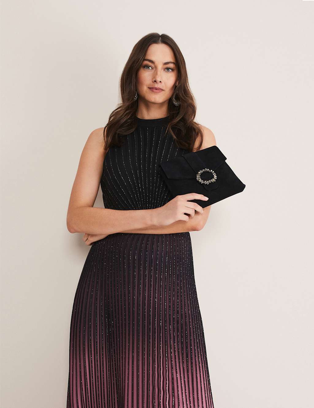 Leather Jewel Front Clutch Bag image 5