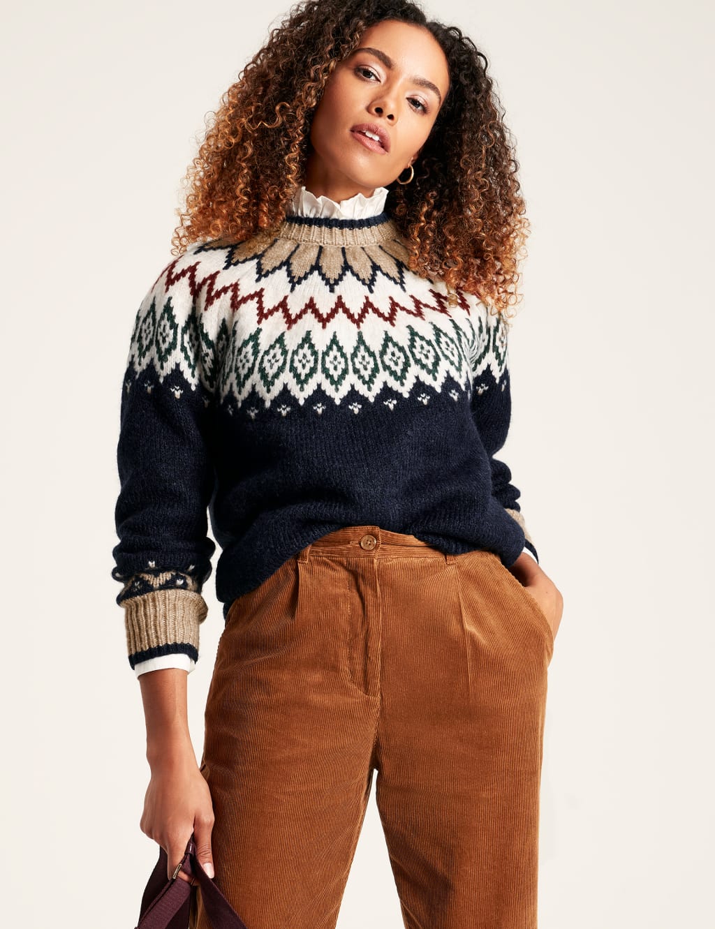 Fair Isle Crew Neck Jumper with Wool image 1