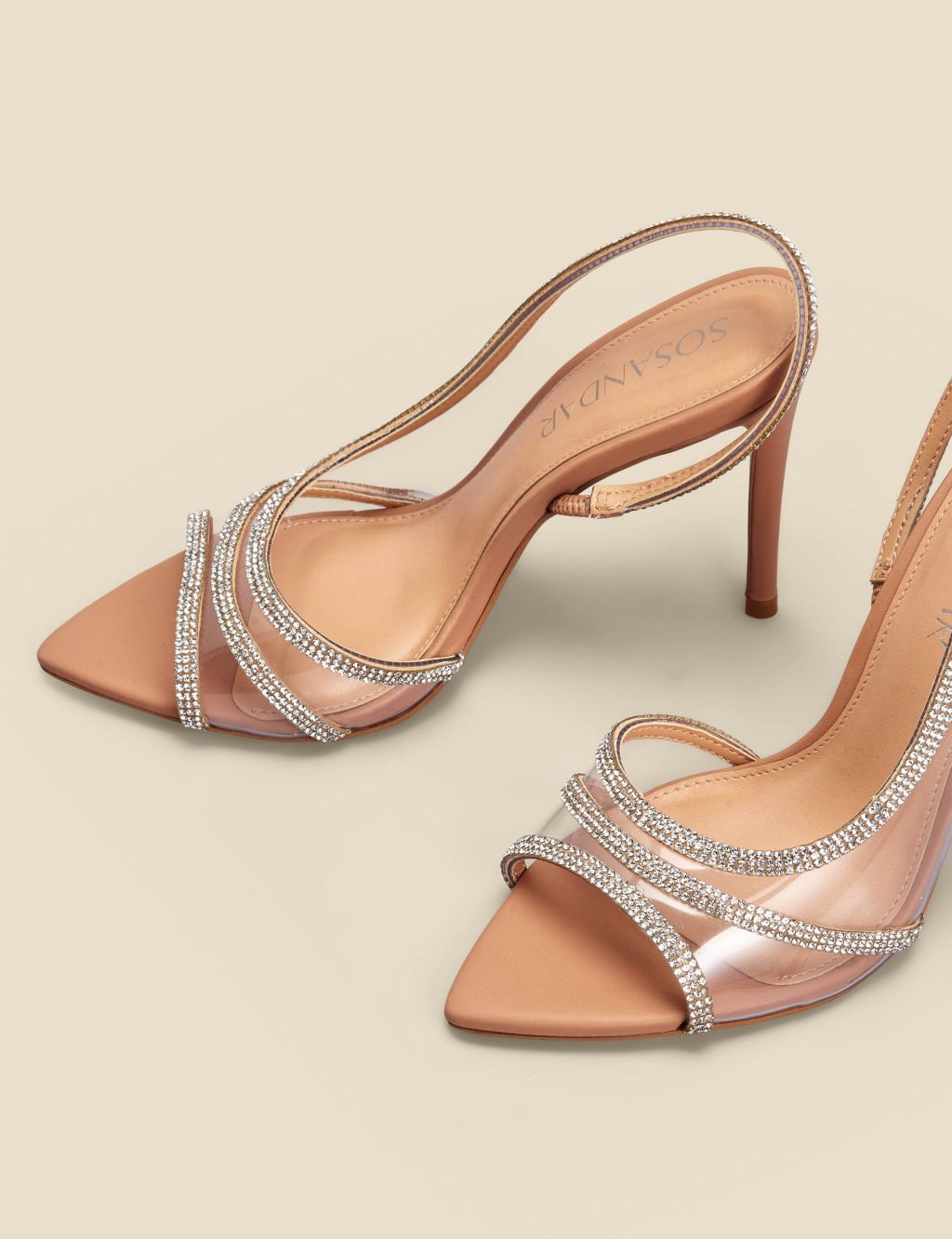 Sparkle Stiletto Heel Pointed Sandals image 4
