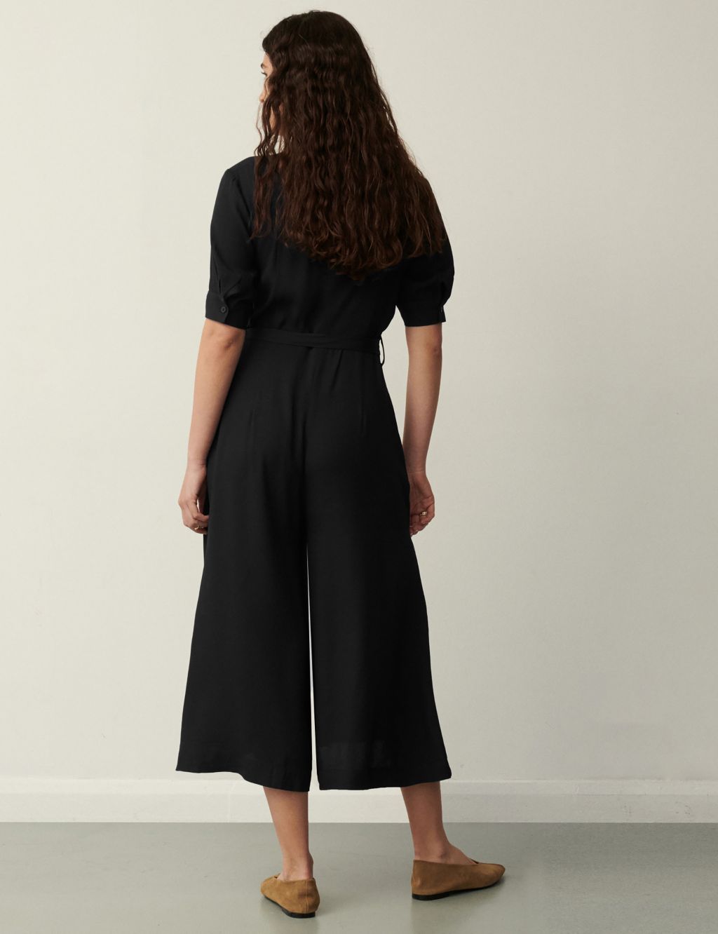 Belted Cropped Waisted Jumpsuit image 2