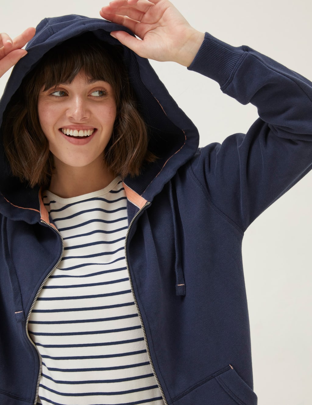 Cotton Rich Zip Up Hoodie image 3