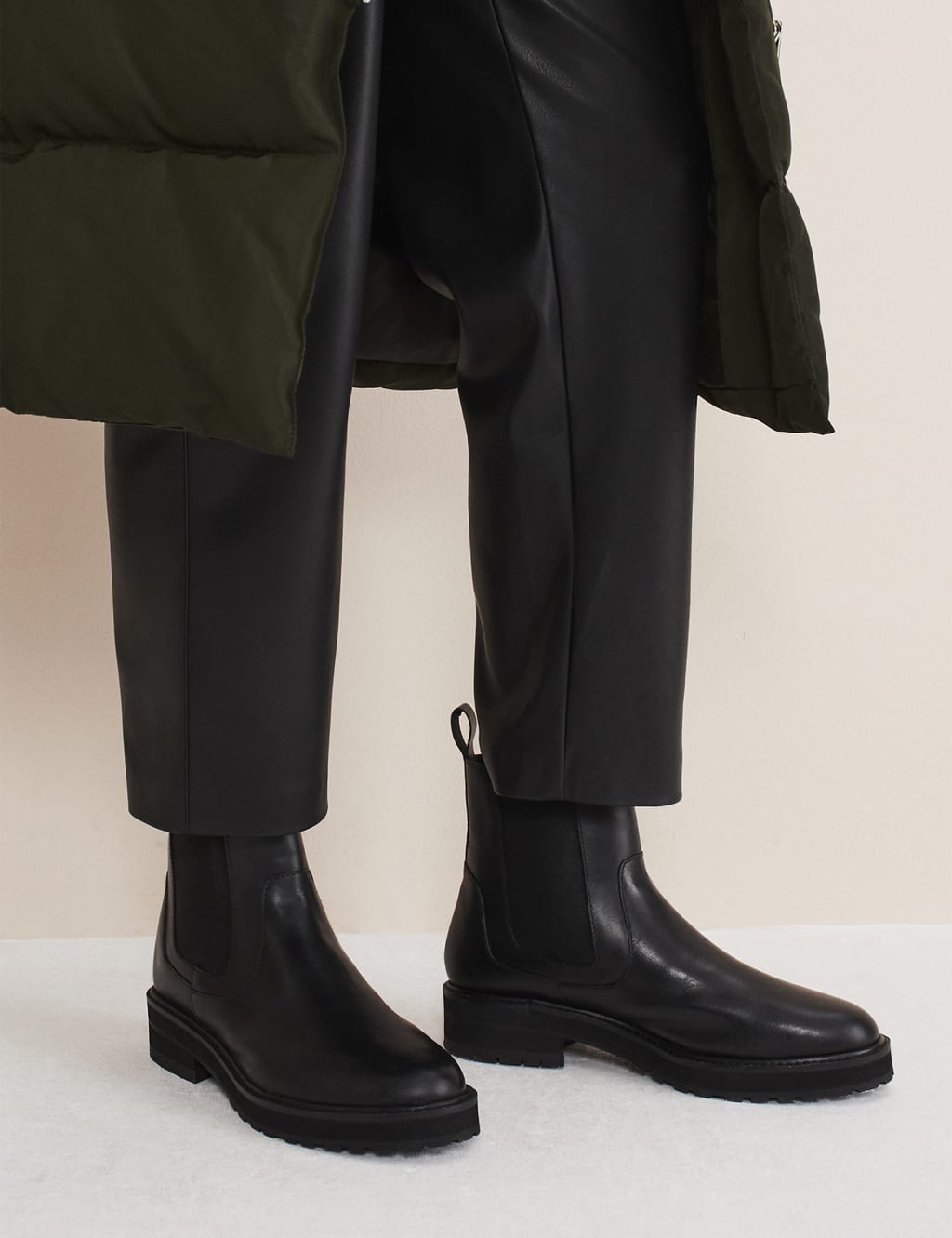 Leather Chelsea Flat Boots image 1