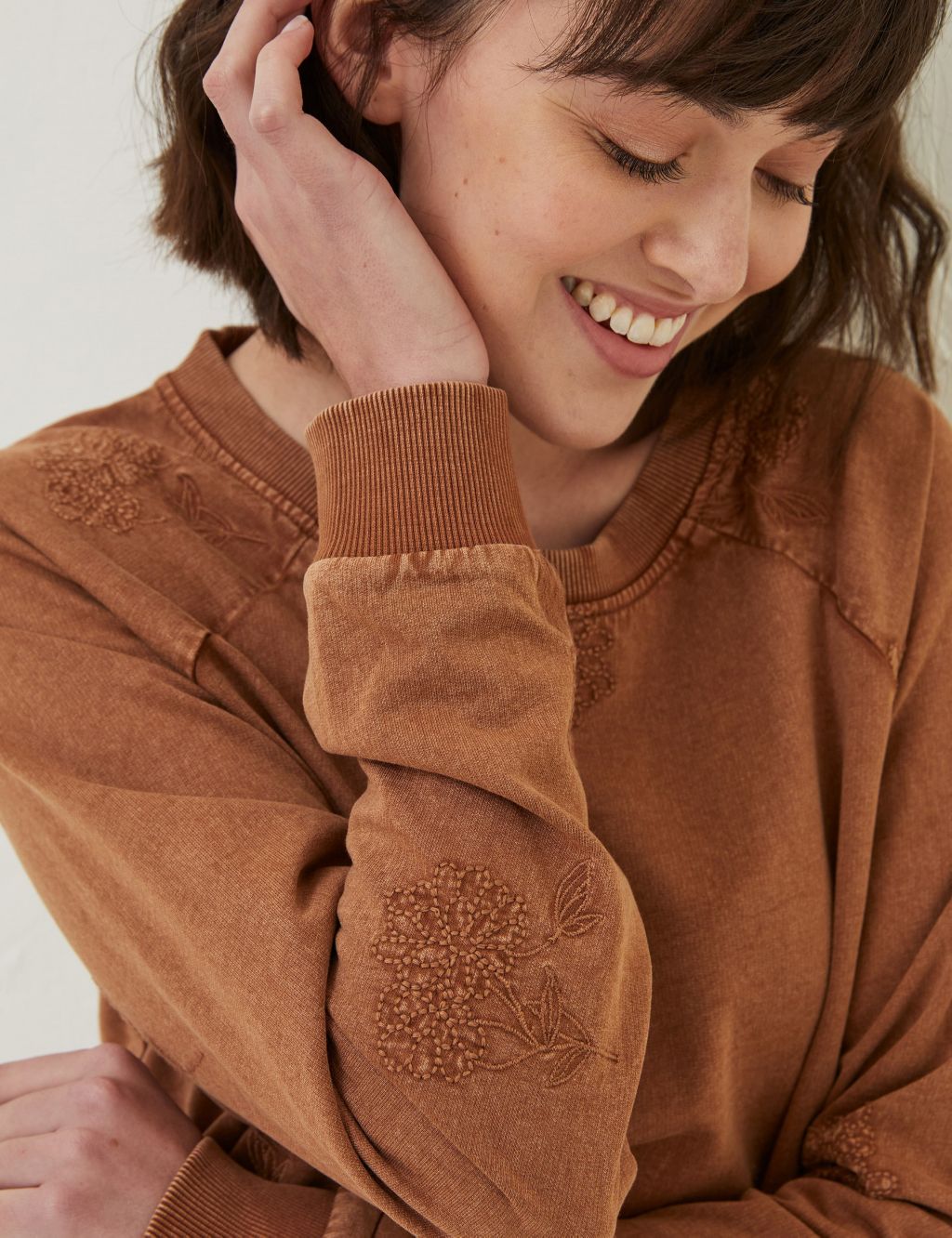 Pure Cotton Embroidered Sweatshirt image 4