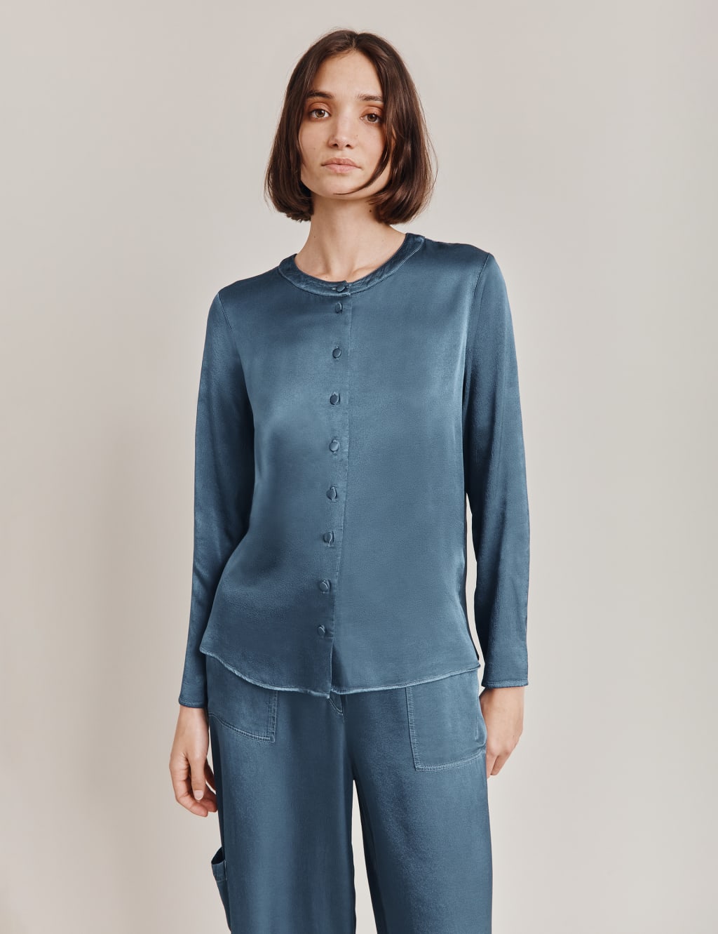 Satin Button Through Blouse image 3