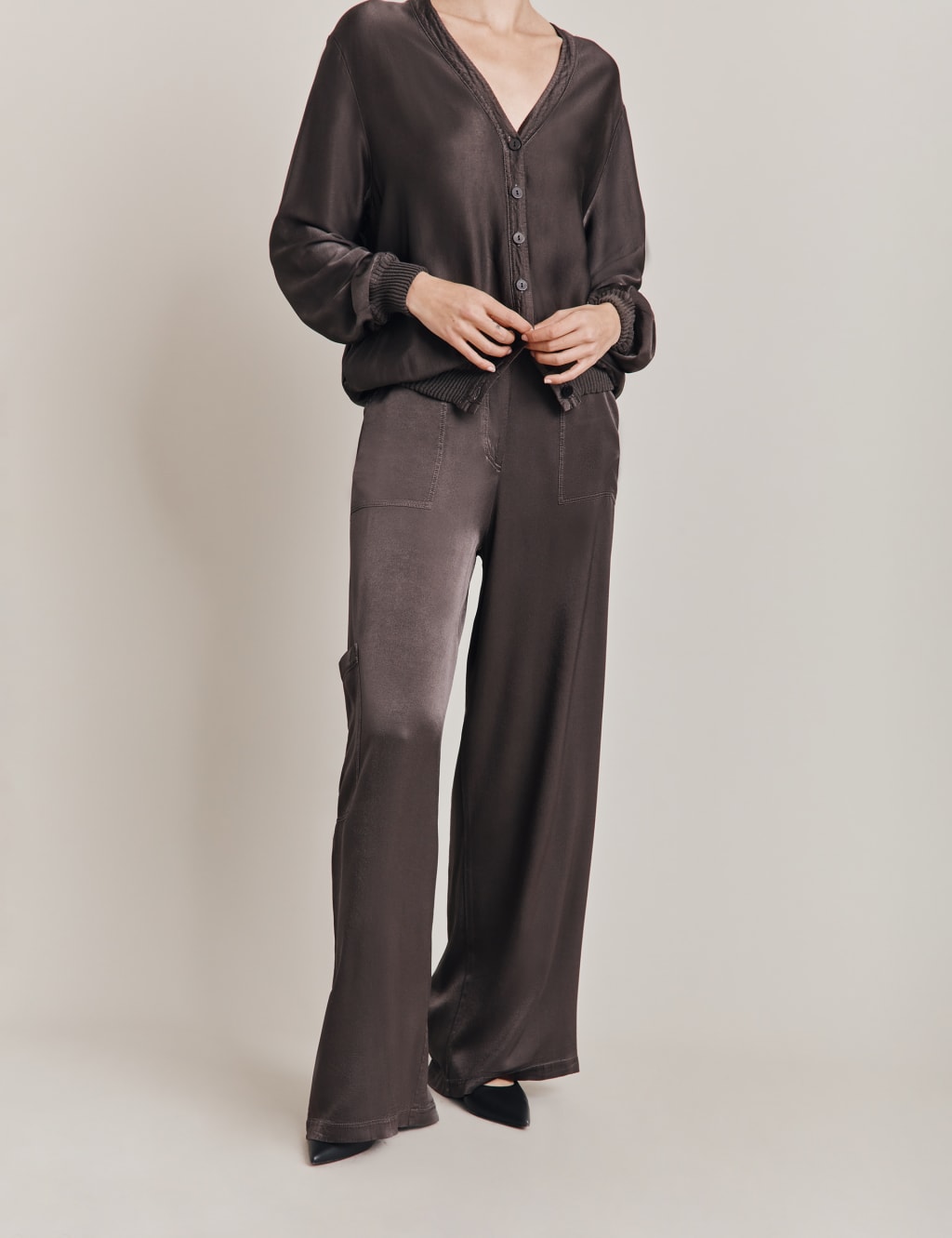 Satin Relaxed Bomber Jacket image 5