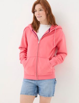 Fatface Women's Cotton Rich Zip Up Hoodie - XS - Pink, Pink