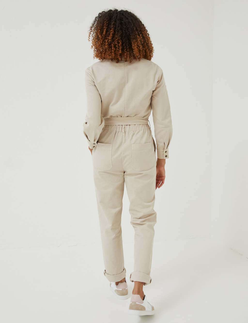 Cotton Rich Belted Long Sleeve Jumpsuit image 4