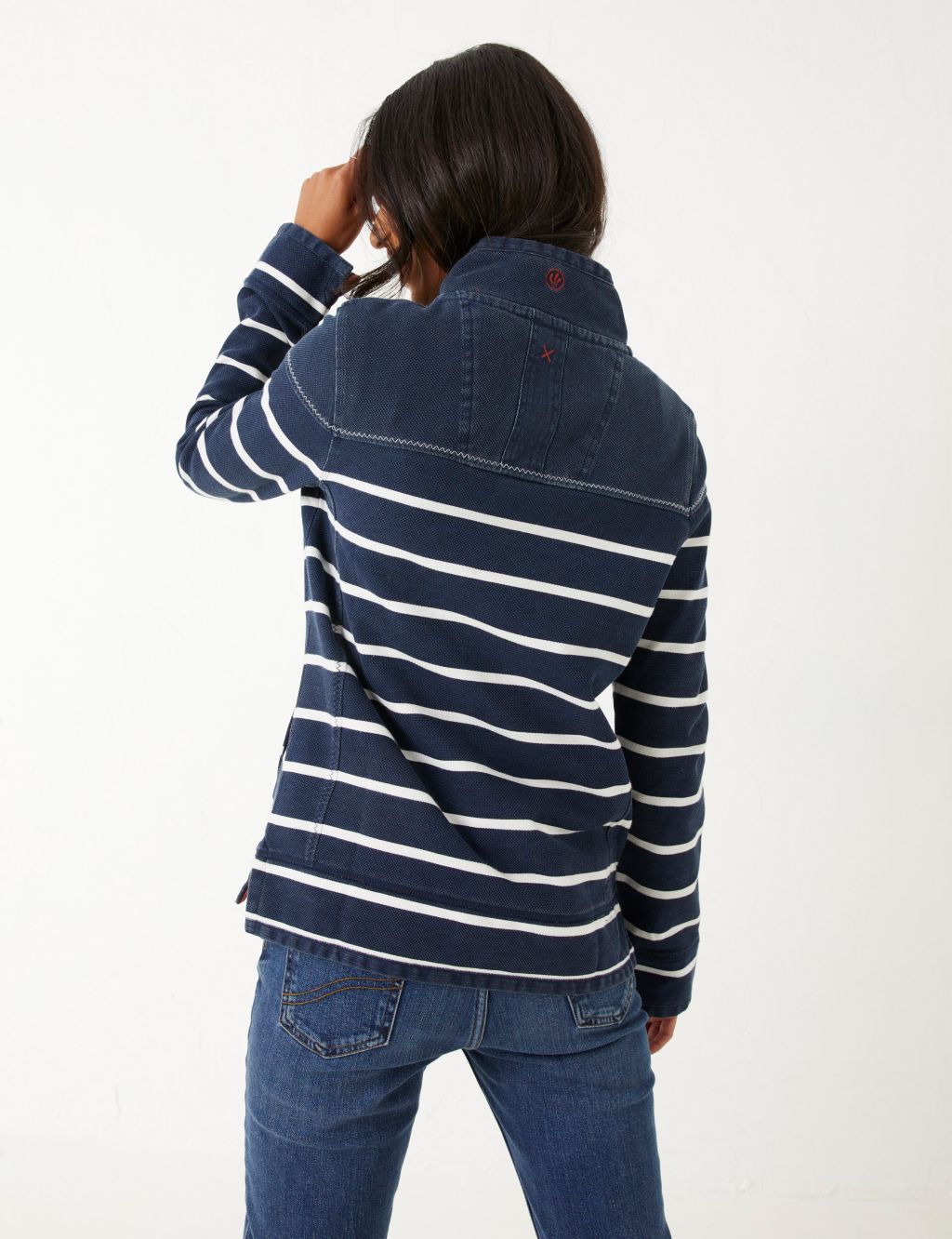 Pure Cotton Striped Funnel Neck Sweatshirt image 4