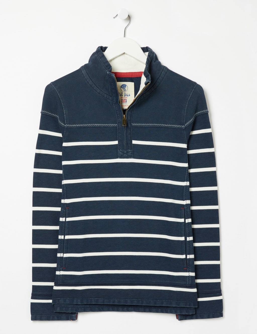 Pure Cotton Striped Funnel Neck Sweatshirt image 2