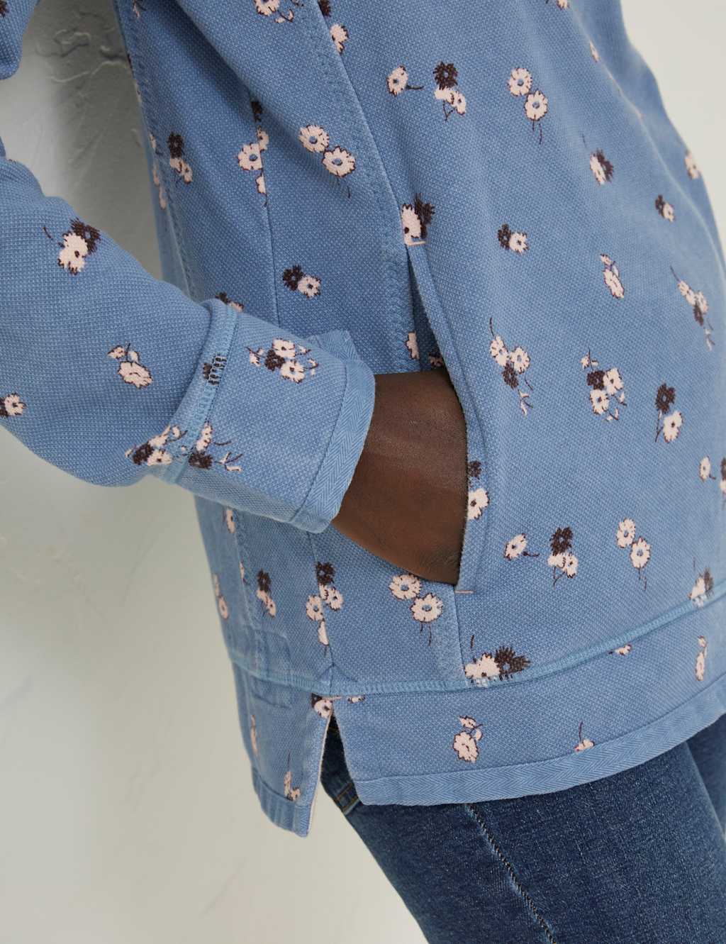 Pure Cotton Printed Funnel Neck Sweatshirt image 3
