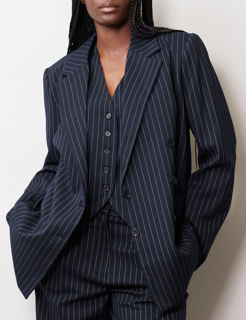Pinstripe Double Breasted Blazer image 4