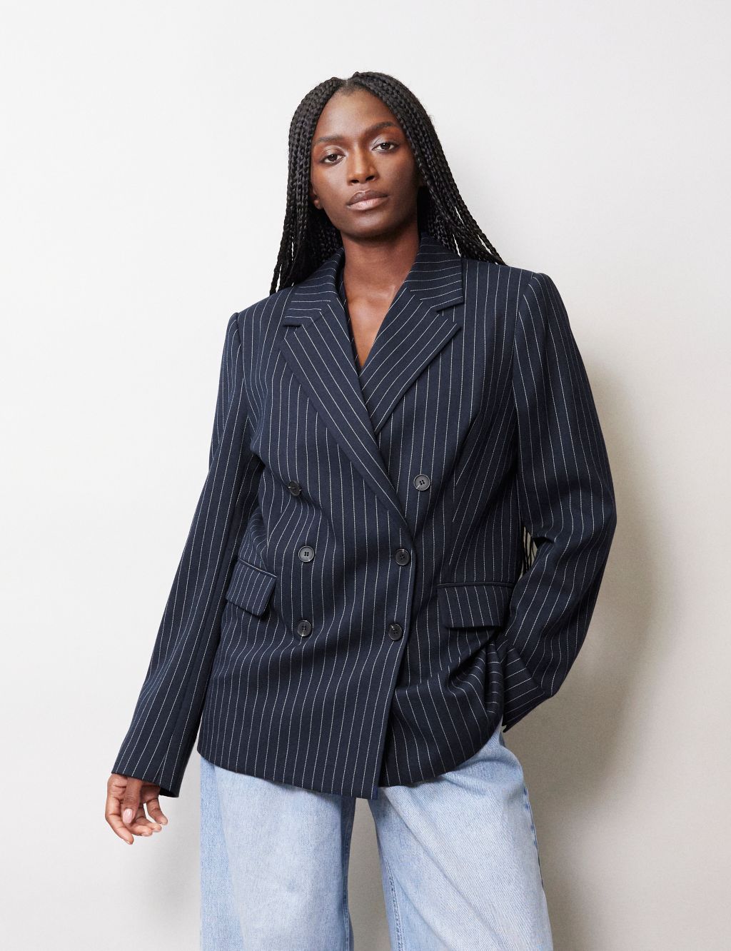 Pinstripe Double Breasted Blazer image 5
