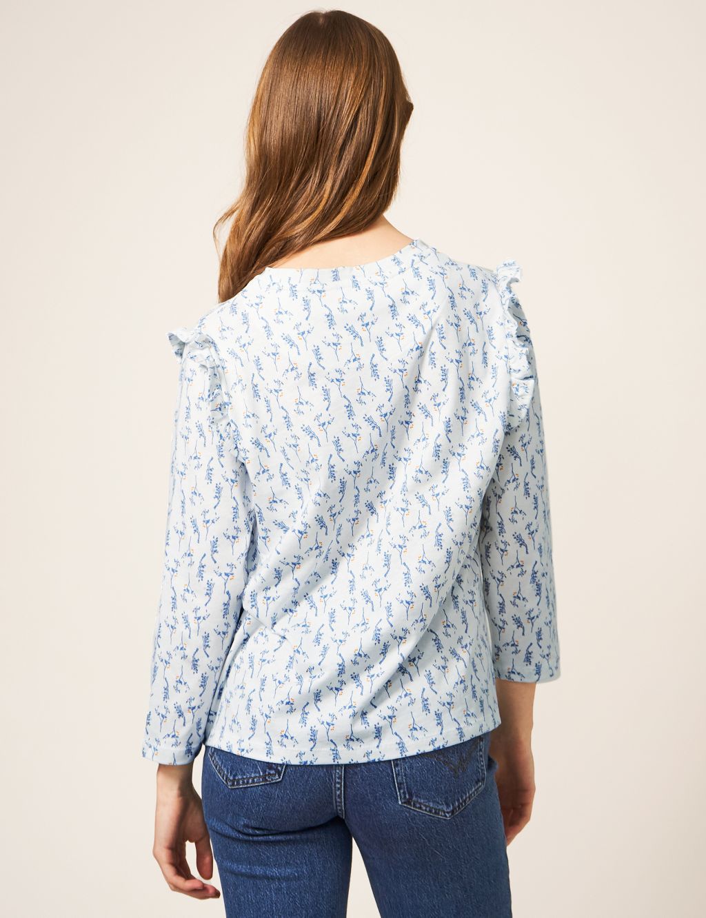 Pure Cotton Floral Ruffle Top image 2