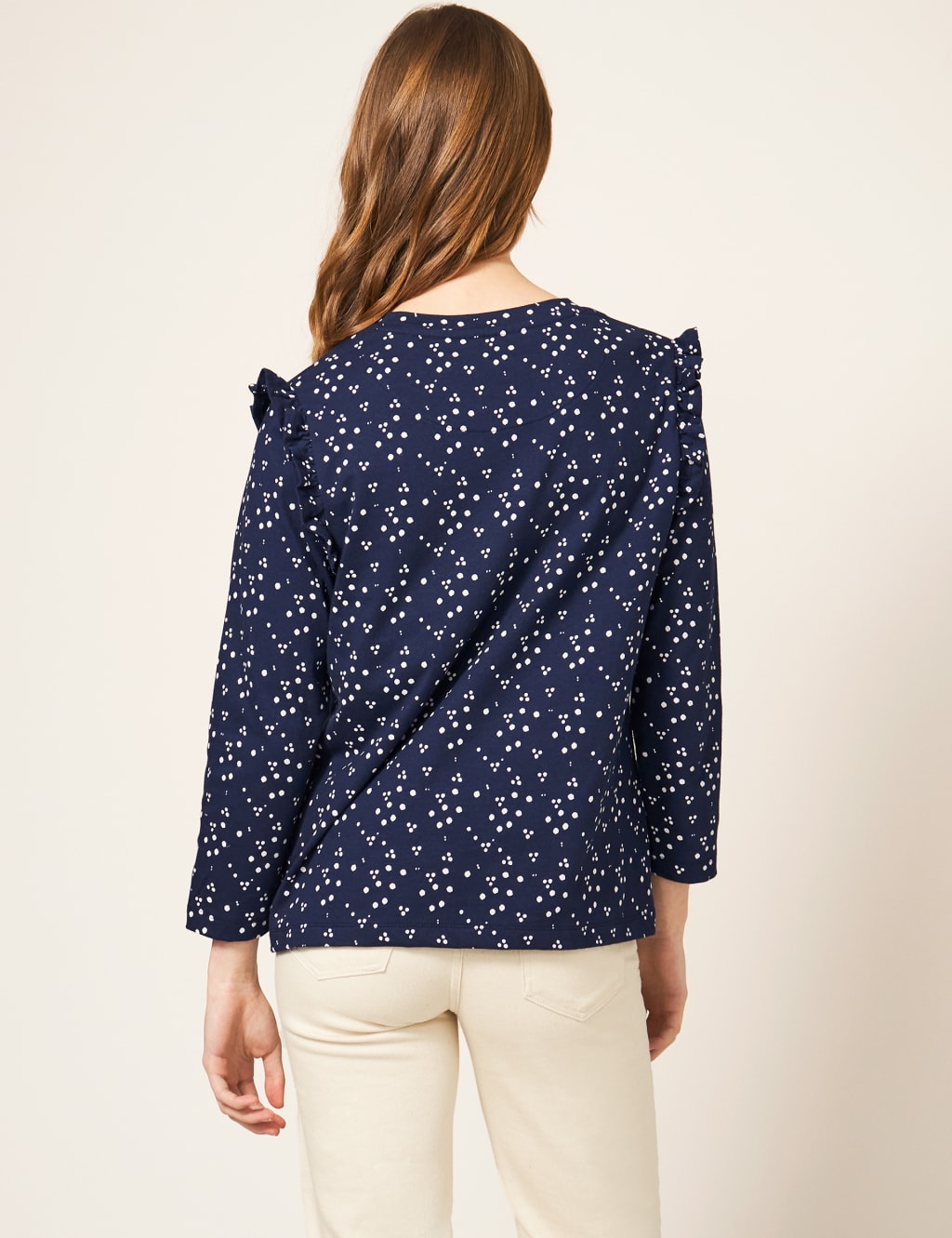 Pure Cotton Polka Dot Ruffle Top image 2