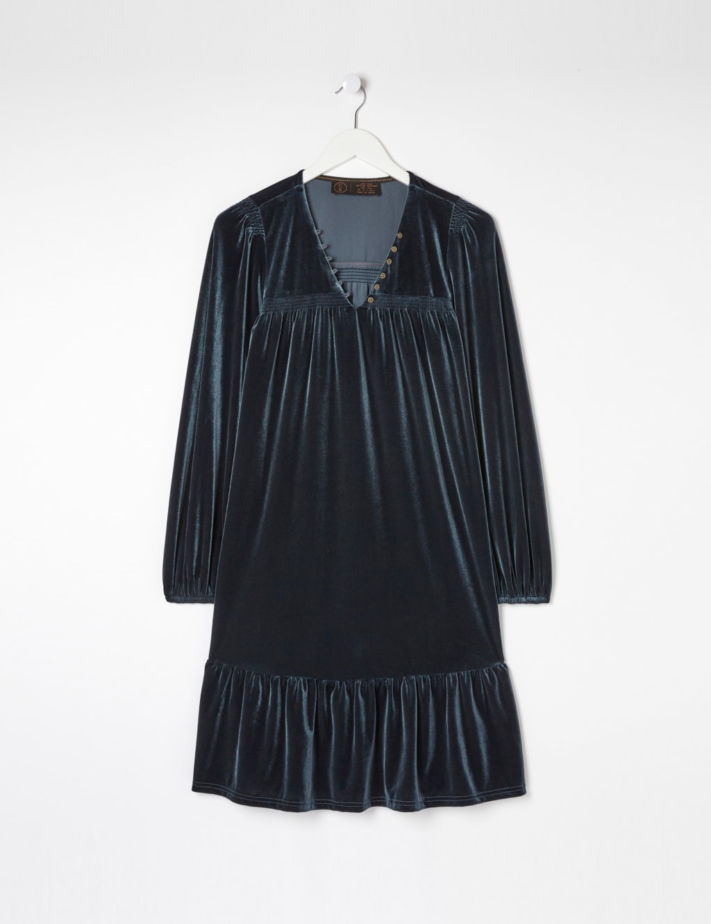 Velvet V-Neck Knee Length Swing Dress image 2