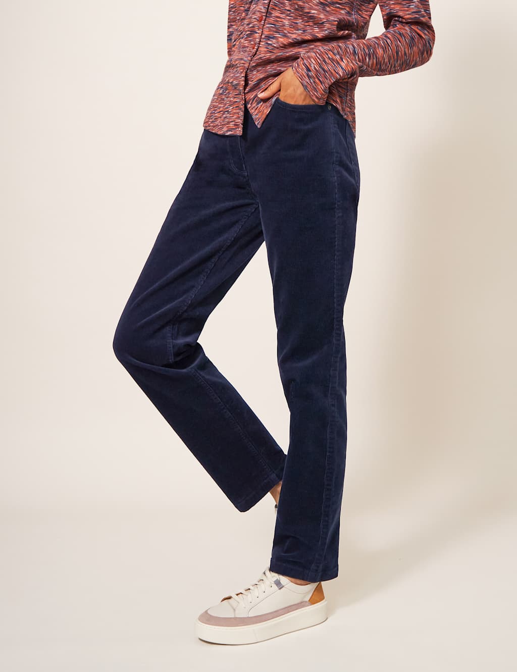 Cord Straight Leg Trousers image 3
