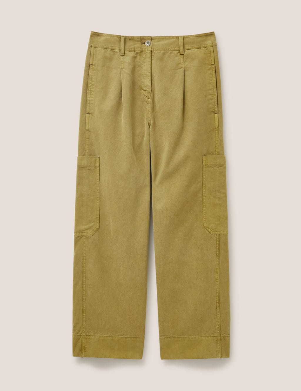 Cotton Blend Cargo Wide Leg Trousers image 2