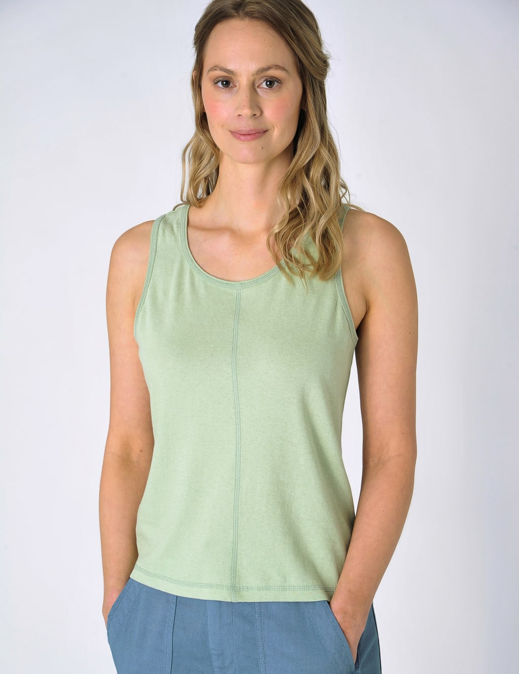 Cotton Blend Vest with Linen image 1
