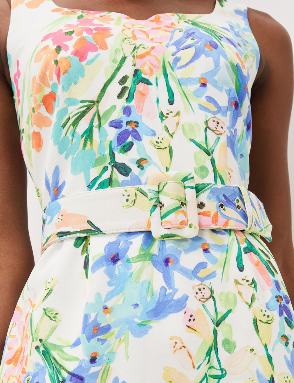 Floral Belted Midi Bodycon Dress image 3