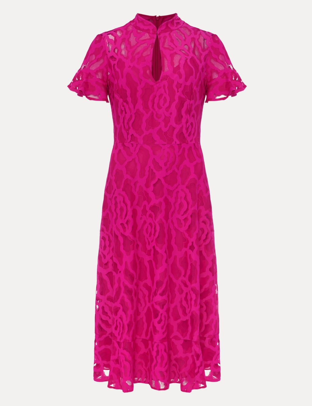Lace High Neck Short Sleeve Shift Dress image 2