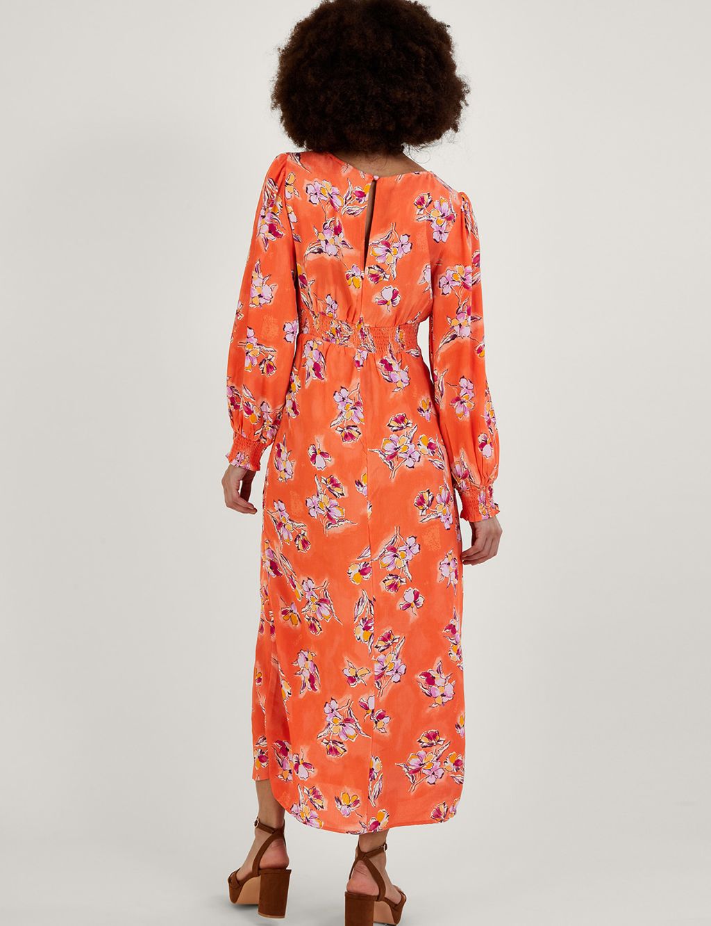 Floral Blouson Sleeve Midaxi Tea Dress image 3