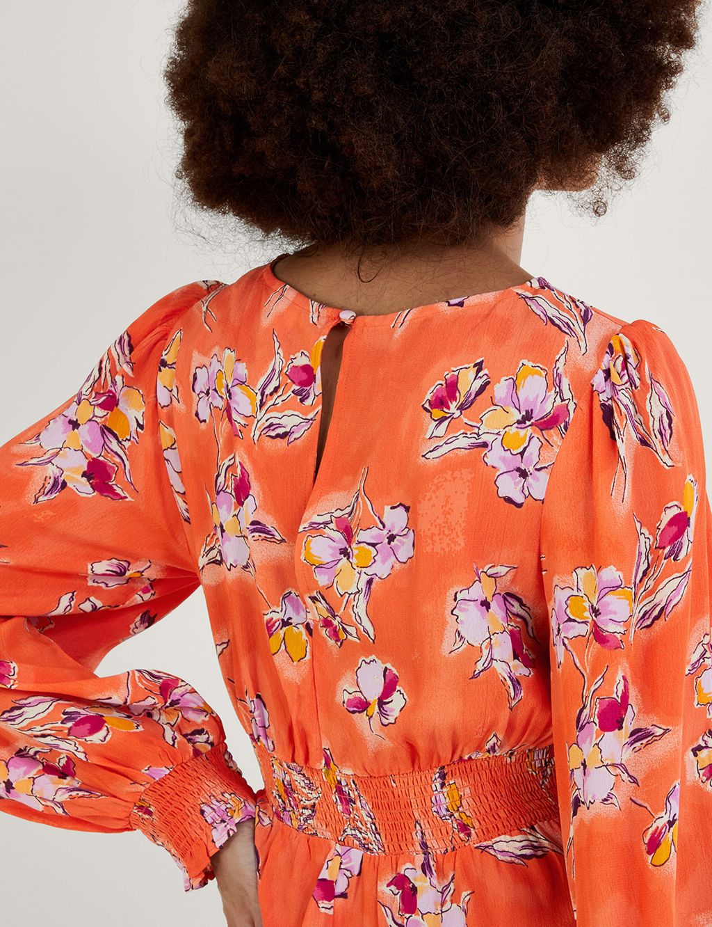 Floral Blouson Sleeve Midaxi Tea Dress image 4